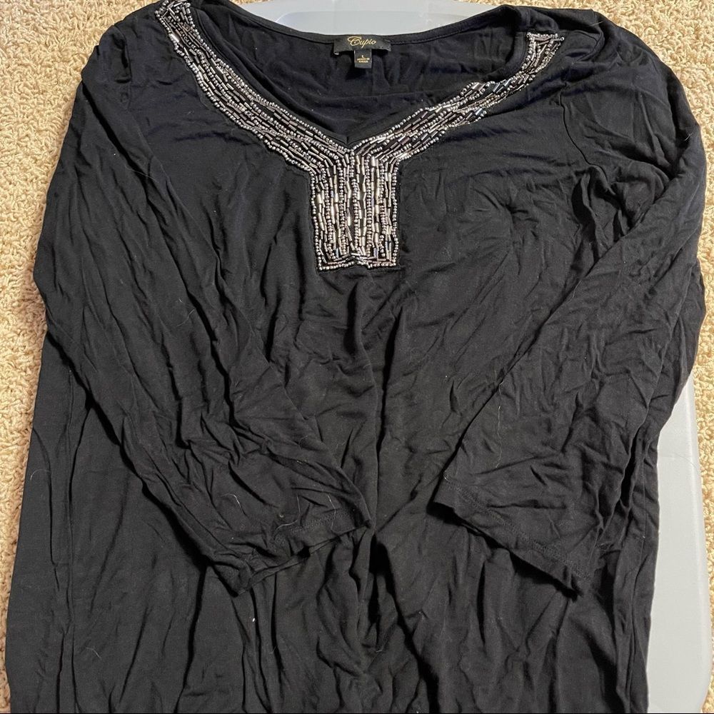 Black Cupio beaded shirt